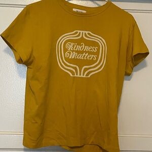 Gold Short Sleeve Graphic Tee Kindness Matters